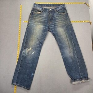Number (N)ine Jeans Mens Blue Straight Faded Stained Made Japan Fits 32x29